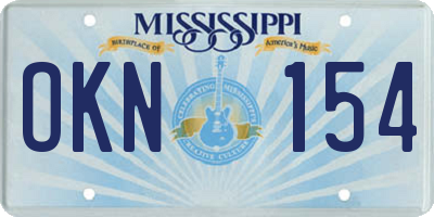 MS license plate OKN154