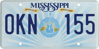 MS license plate OKN155