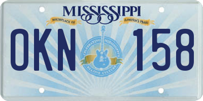 MS license plate OKN158