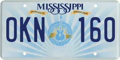 MS license plate OKN160
