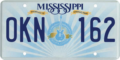 MS license plate OKN162