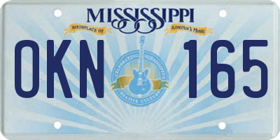 MS license plate OKN165