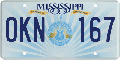 MS license plate OKN167