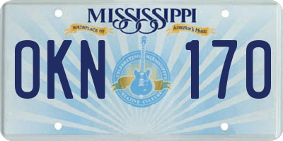 MS license plate OKN170