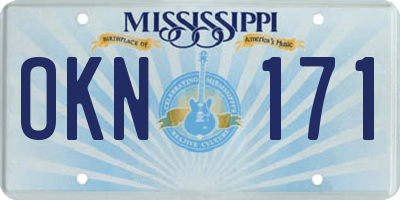 MS license plate OKN171