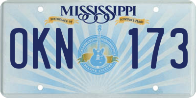 MS license plate OKN173