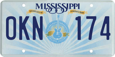 MS license plate OKN174