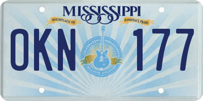 MS license plate OKN177