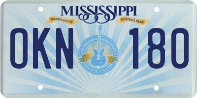 MS license plate OKN180
