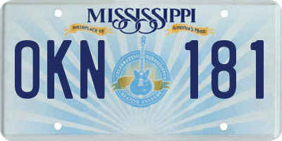 MS license plate OKN181