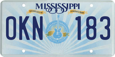 MS license plate OKN183