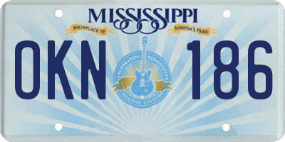 MS license plate OKN186