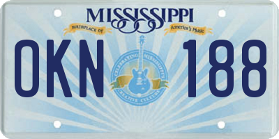 MS license plate OKN188