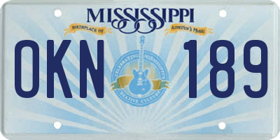 MS license plate OKN189