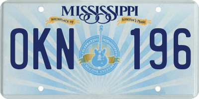 MS license plate OKN196