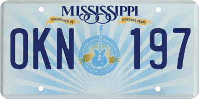 MS license plate OKN197