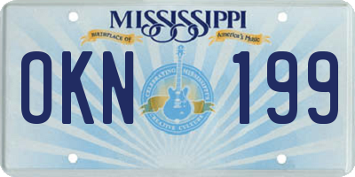 MS license plate OKN199