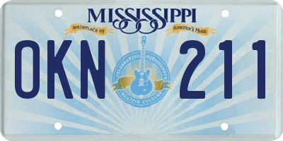 MS license plate OKN211