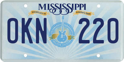 MS license plate OKN220