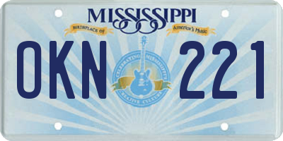 MS license plate OKN221