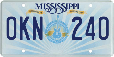 MS license plate OKN240