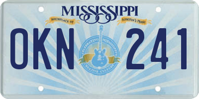 MS license plate OKN241