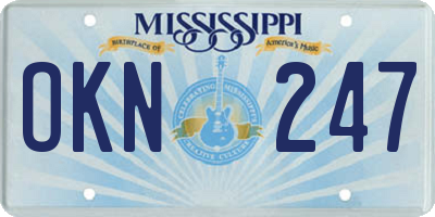 MS license plate OKN247