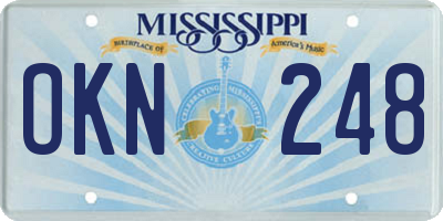 MS license plate OKN248