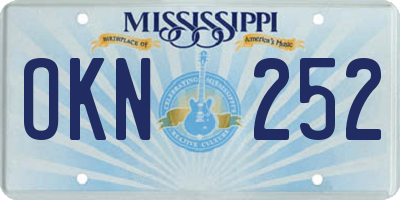 MS license plate OKN252