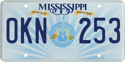 MS license plate OKN253