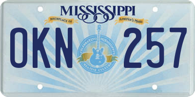 MS license plate OKN257