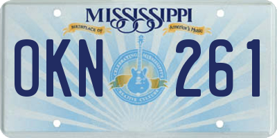 MS license plate OKN261