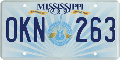 MS license plate OKN263