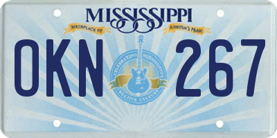 MS license plate OKN267