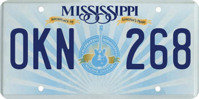 MS license plate OKN268