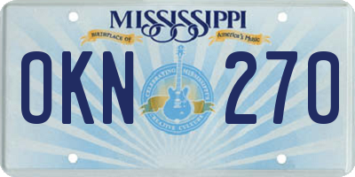 MS license plate OKN270