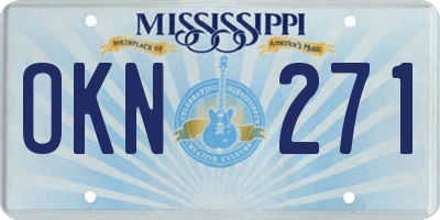 MS license plate OKN271