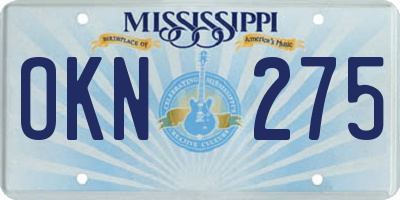 MS license plate OKN275