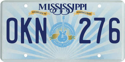 MS license plate OKN276