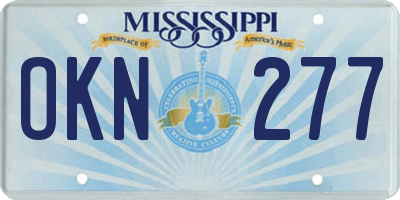 MS license plate OKN277