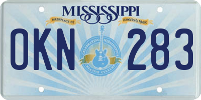 MS license plate OKN283