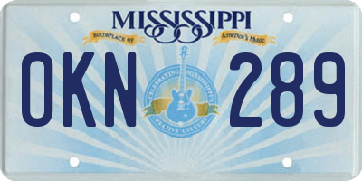 MS license plate OKN289