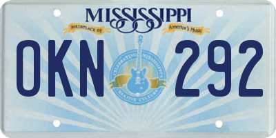 MS license plate OKN292