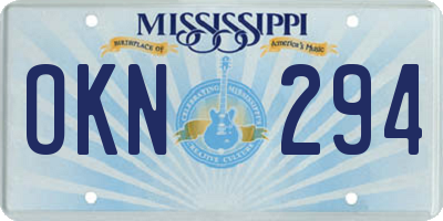 MS license plate OKN294