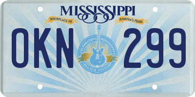 MS license plate OKN299