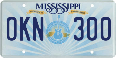 MS license plate OKN300