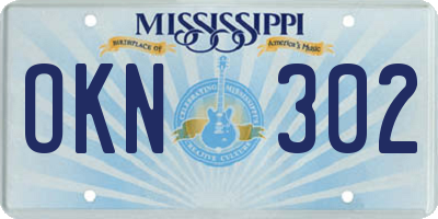 MS license plate OKN302