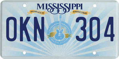 MS license plate OKN304