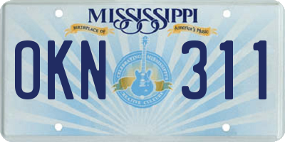 MS license plate OKN311