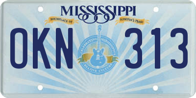 MS license plate OKN313